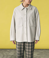 フェイクレザーオーバーサイズシャツジャケット