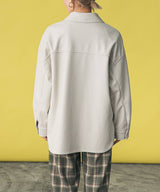 フェイクレザーオーバーサイズシャツジャケット