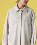 フェイクレザーオーバーサイズシャツジャケット