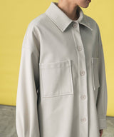 フェイクレザーオーバーサイズシャツジャケット