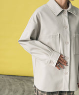 フェイクレザーオーバーサイズシャツジャケット