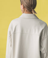 フェイクレザーオーバーサイズシャツジャケット