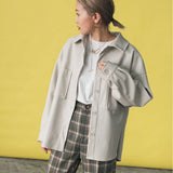 フェイクレザーオーバーサイズシャツジャケット