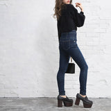 チョーカーデザインシャギーニットトップス【H】