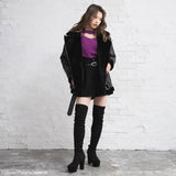 チョーカーデザインシャギーニットトップス【H】