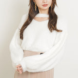 チョーカーデザインシャギーニットトップス【H】