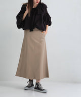 フェイクレザーロングナロースカート