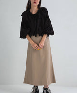 フェイクレザーロングナロースカート