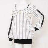 サイドレースオフショルシャツゆるピタ