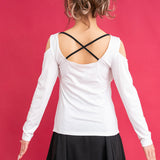 ドレープクロスキャミみせかけカットソートップス