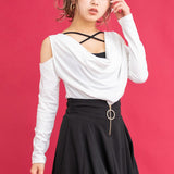 ドレープクロスキャミみせかけカットソートップス