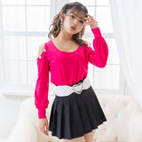 肩開きビジュー2WAYカットソートップス