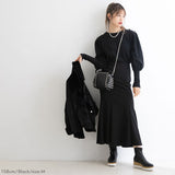 パールボタン付きニットトップス【H】