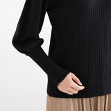 パールボタン付きニットトップス【H】