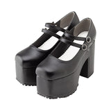 スクエアトゥダブルベルトパンプス