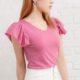 【メール便】ラッフルスリーブトップス