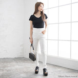 【メール便】前後2WAYクロスリブ半袖トップス