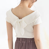 前後2WAYリボンリブトップス