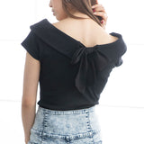 前後2WAYリボンリブトップス