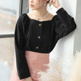 2WAYフロントボタンブラウス