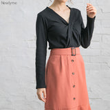 【メール便】フロントカシュクールリブトップス