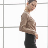 【メール便】フロントカシュクールリブトップス