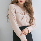 【メール便】フロントカシュクールリブトップス