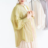 ボリュームスリーブシアーシャツ