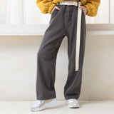 カラーツイルバックレースアップパンツ