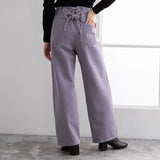 カラーツイルバックレースアップパンツ