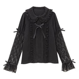 【メール便】レイヤードデザインレースブラウス