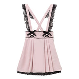 レースサス付きリボンプリーツスカート