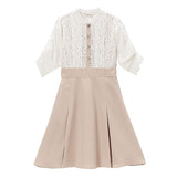 レースブラウスドッキングワンピース