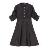 レースブラウスドッキングワンピース