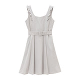 シンプルフリルジャンスカワンピース