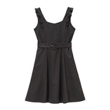 シンプルフリルジャンスカワンピース