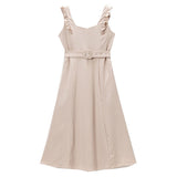 シンプルフリルジャンスカワンピース