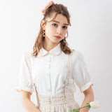 【メール便】パイピング丸襟ブラウス