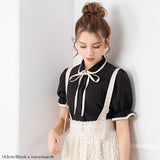 【メール便】パイピング丸襟ブラウス