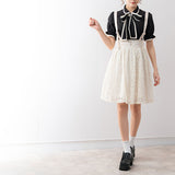 【メール便】パイピング丸襟ブラウス