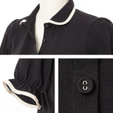 【メール便】パイピング丸襟ブラウス