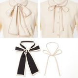 【メール便】パイピング丸襟ブラウス