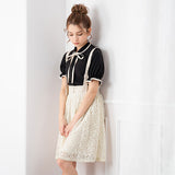 サスペンダーレースフレアスカート