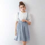 サスペンダーレースフレアスカート