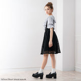 サスペンダーレースフレアスカート