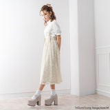 サスペンダーレースフレアスカート