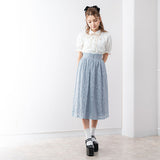 サスペンダーレースフレアスカート