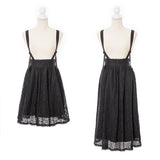 サスペンダーレースフレアスカート