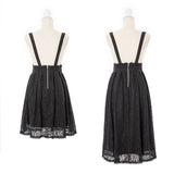 サスペンダーレースフレアスカート