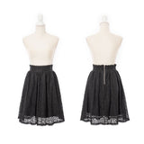 サスペンダーレースフレアスカート